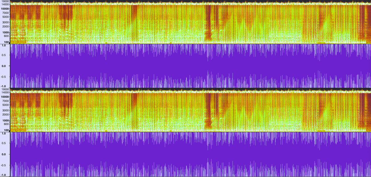 44.1 KHz 32 bits float spectrogram