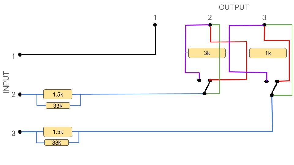 Attenuator schematic bypass no extra switch