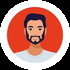 man with beard avatar character isolated icon free vector