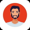 man with beard avatar character isolated icon free vector